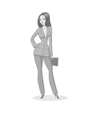 Beautiful sexy business woman. Original graphic. Vector illustration