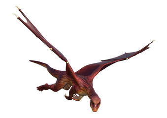 3D Rendering Fantasy Dragon on White