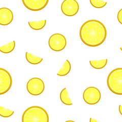 Seamless lemon pattern. Organic herbal citrus design - vector illustration