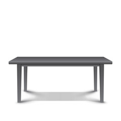 3d black table template with realistic shadow, vector illustration