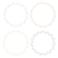 Floral wreath. Hand drawn vector round frame. Decorative elements for design. Ink, vintage and rustic styles.