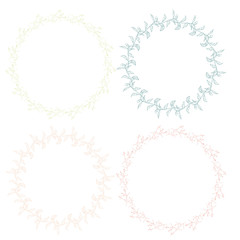 Floral wreath. Hand drawn vector round frame. Decorative elements for design. Ink, vintage and rustic styles.