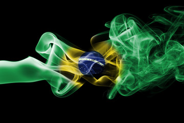 Fototapeta na wymiar Brazil national smoke flag