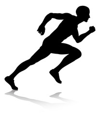 Silhouette Runner Sprinting or Running