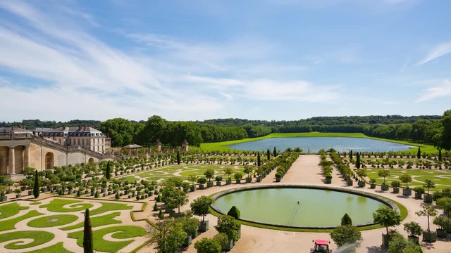 The Palace of Versailles and Garden daytime timelapse, France