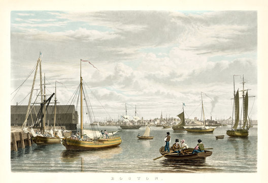 Old view of Boston from City Point. By Bennet, publ. in New York ca. 1833