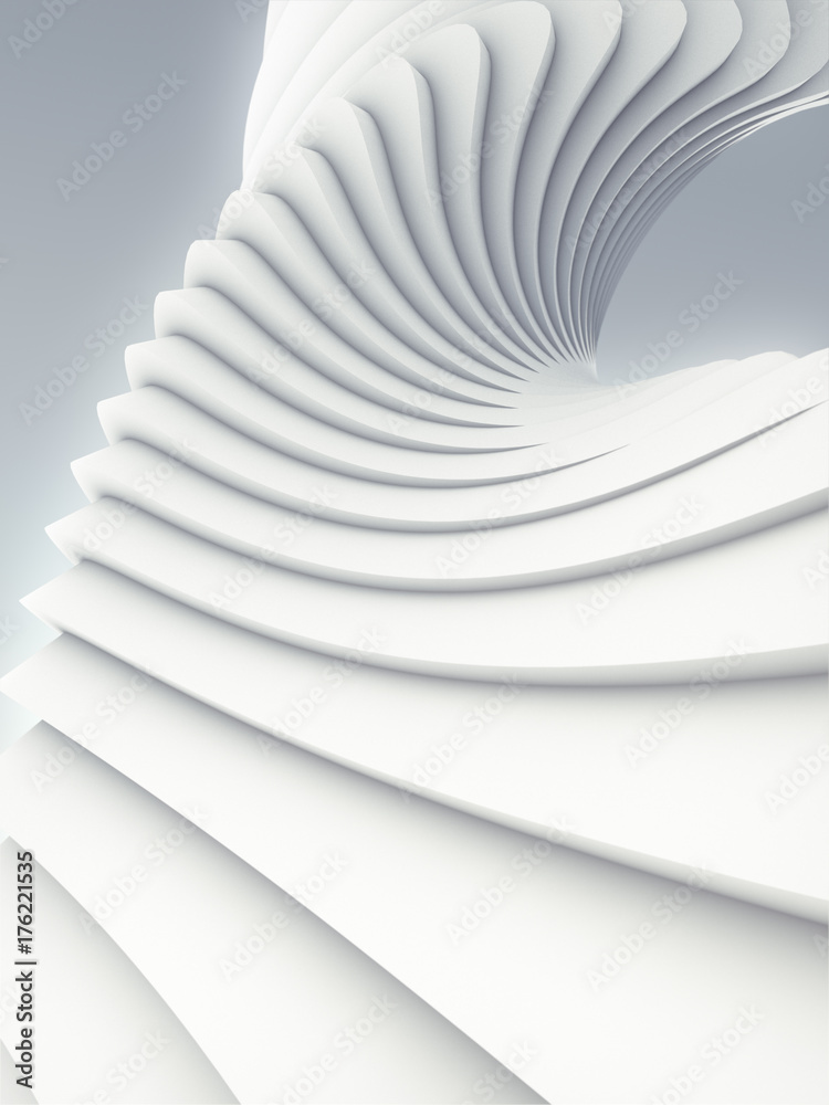 Poster white stripe pattern futuristic background. 3d render illustration
