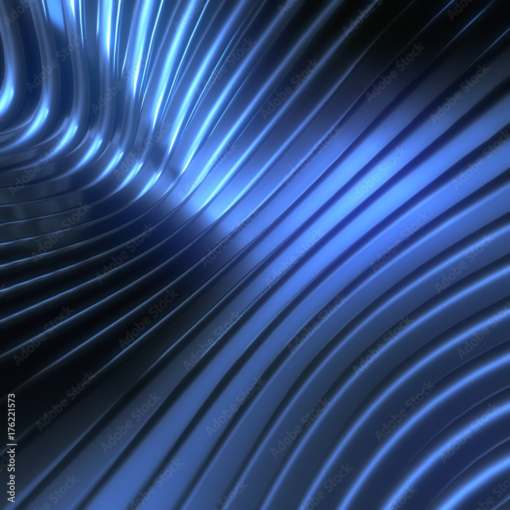Poster Wave band abstract background surface 3d rendering