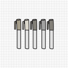 Vector of stationery doodle style