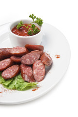 chopped sausages