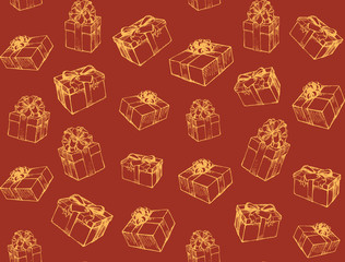 Box with gift. Vector drawing