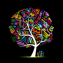 Back to school, art tree for your design