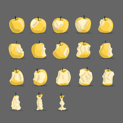 Stages of eating apple, sketch for your design