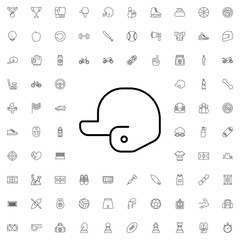 Baseball cap icon. set of outline sport icons.