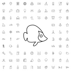 Fish icon. set of outline tourism icons.