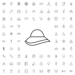 Women hat icon. set of outline tourism icons.