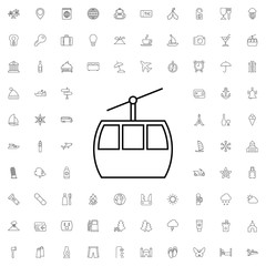 Cable car icon. set of outline tourism icons. © Ilgun