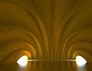 Extraordinary shell structure interior 3D illustration. Collection.
