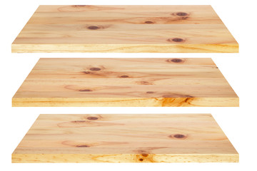 Wooden shelves