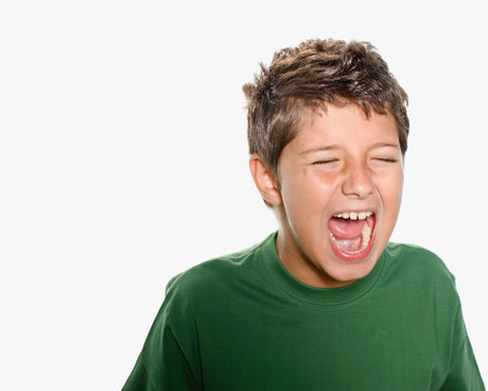 Young boy shouting