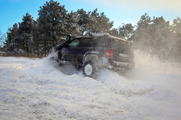SUV on snow