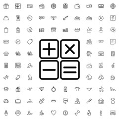 Fototapeta premium Calculator icon. set of outline shopping icons.