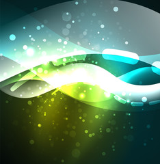 Vector glowing wave, smoke design wavy lines