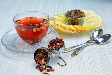 tea, fruit tea, Cup of tea, various kinds of tea, tea on the table