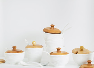 containers for spices on the shelf