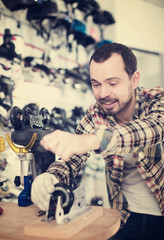 Master fixing roller-skates