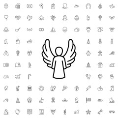 Angel icon. set of outline holiday icons.