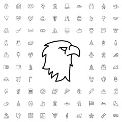 Eagle head icon. set of outline holiday icons.