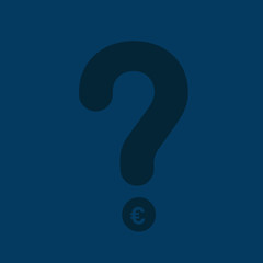 Concept of a modern question mark with a euro symbol. Vector illustration.