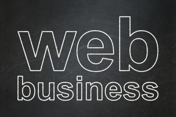 Fototapeta na wymiar Web development concept: Web Business on chalkboard background