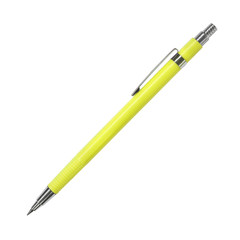 yellow mechanical pencil on white background