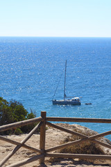 Fototapeta na wymiar A view of a Praia da Rocha in Portimao, Algarve region, Portugal
