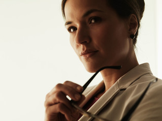 businesswoman in thinking pose