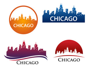 Chicago City Skyline Logo Template