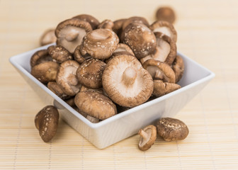 Shiitake mushrooms, selective focus