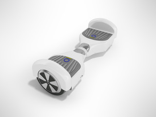 Gyroboard white from the back perspective 3d render on a gray background
