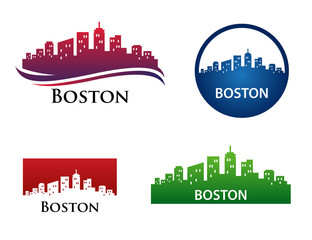 Boston City Skyline Logo Template
