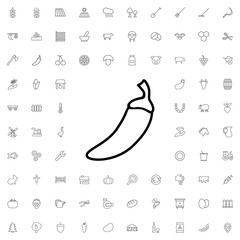 Pepper icon. set of outline agriculture icons.