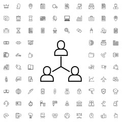 Connection icon. set of outline company icons.