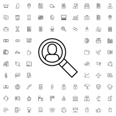 User search icon. set of outline company icons.