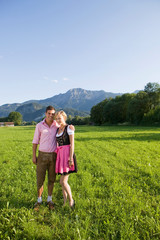 Fototapeta premium A couple wearing a traditional outfit