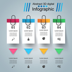 3D infographic design template and marketing icons.
