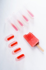 Homemade watermelon popsicles; ice pop