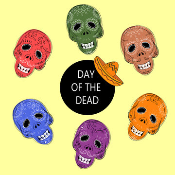 Dia de los Muertos. Day of the Dead sugar skulls