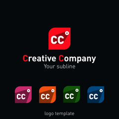Creative abstract logo design template for a 360 degrees company. Logo set, vector illustration.