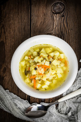 Cucumber soup with vegetables.